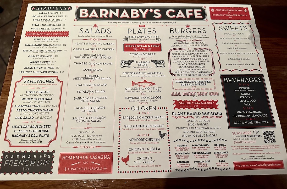 Barnaby's Cafe Menu - Image 2